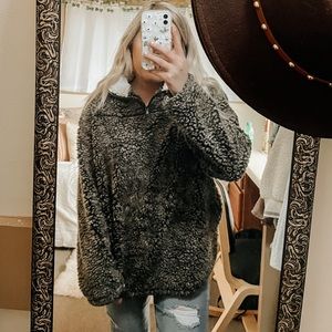 Altar’d State Sherpa Quarter Zip Sweater